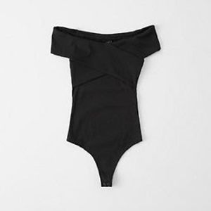 Black Abercrombie off the shoulder bodysuit